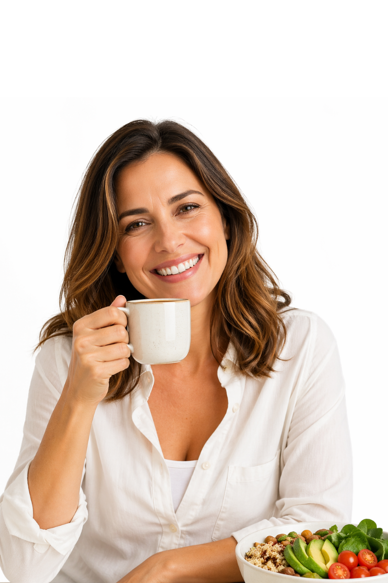 Mujer sonriendo saludable
